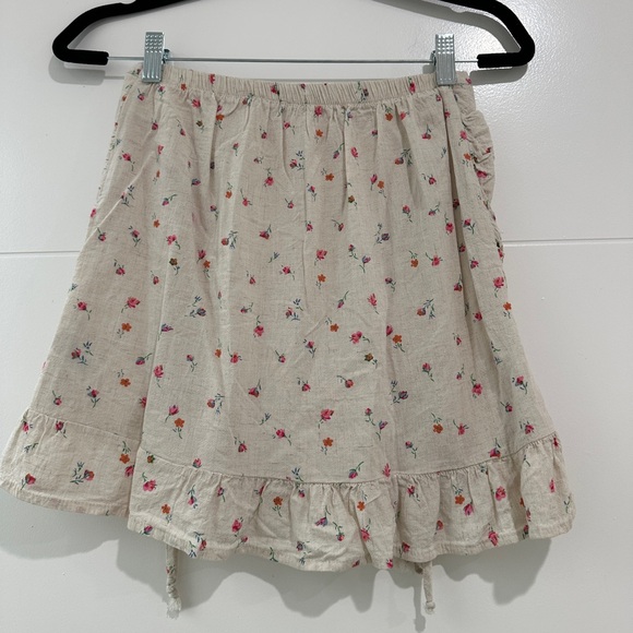 Wild fable cream floral ruched high waste mini skirt casual summer vacation S - Picture 10 of 12